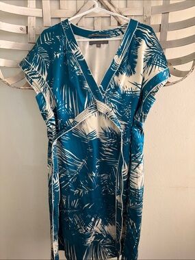 Proenza Schouler for Target Teal and White Silk Dress